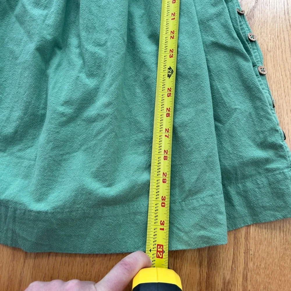 Free People Green Cotton Sundress Women’s‎ Small Ruffle Strap Button Side Boho